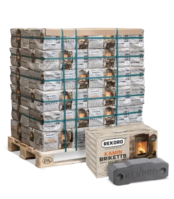 90 Pakete à 10 kg Braunkohle-Briketts – 900 kg Lieferung