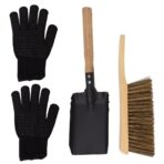 Kamin-Reinigungsset mit Ascheschaufel, Bürste und Handschuhen