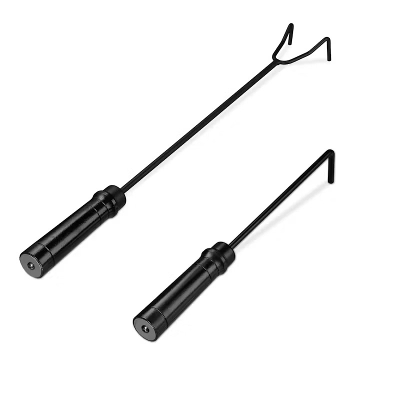 Relaxdays Schürhaken Set – zwei schwarze Feuerhaken aus Stahl Relaxdays Schürhaken Set – zwei schwarze Feuerhaken aus Stahl