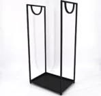 Kaminholzständer aus Metall – Schwarz, 35×25×72 cm (PTMD) - Bild 3
