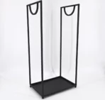 Kaminholzständer aus Metall – Schwarz, 35×25×72 cm (PTMD) - Bild 4