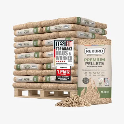 REKORD Premium Träpellets 6mm ENplusA1, 66 x 15kg Pall